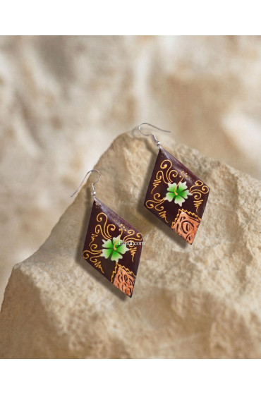 Hand Painted Wooden Earrings Hand Painted Wooden Earrings